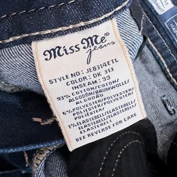 Miss Me Dark Blue Straight Leg Jeans - Picture 5 of 5